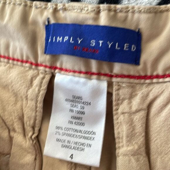 3/$15 Simply styled by sears khaki Aztec printed sides khaki skinny pants size 4 - Picture 6 of 10